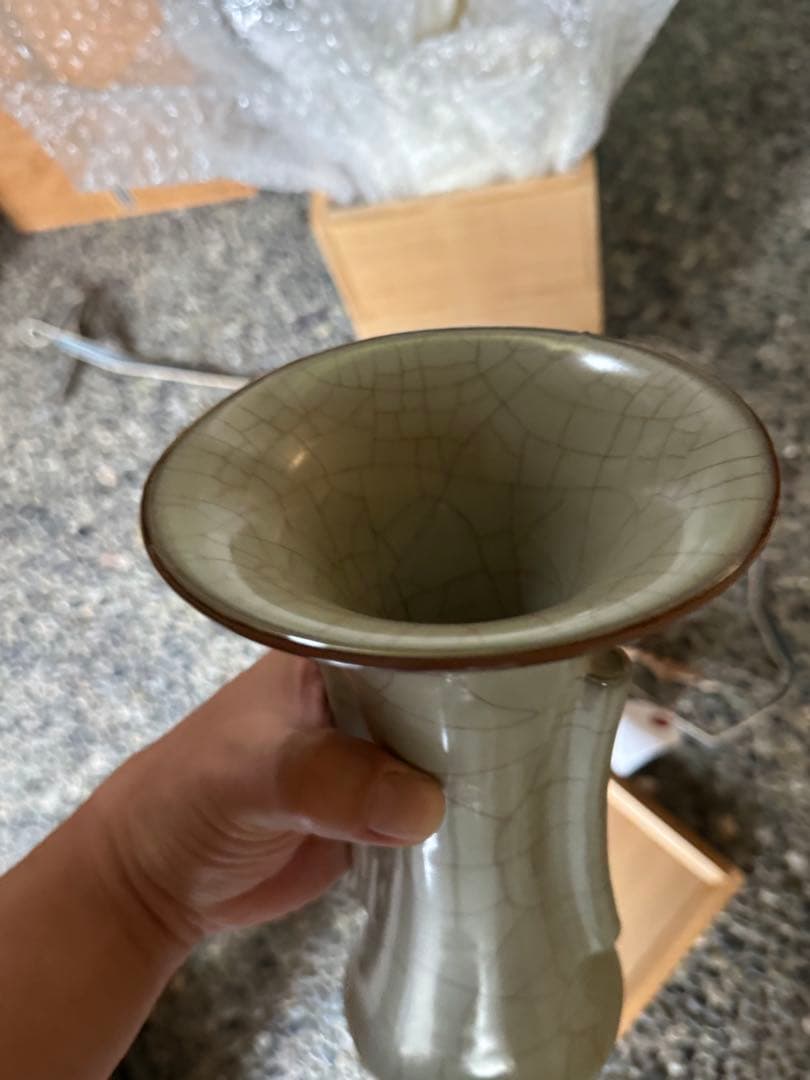 ‼️最後の値段‼️リサイクルFORT‼️9/13唐物買取11‼️北宋官窯青磁双耳瓶‼️箱入