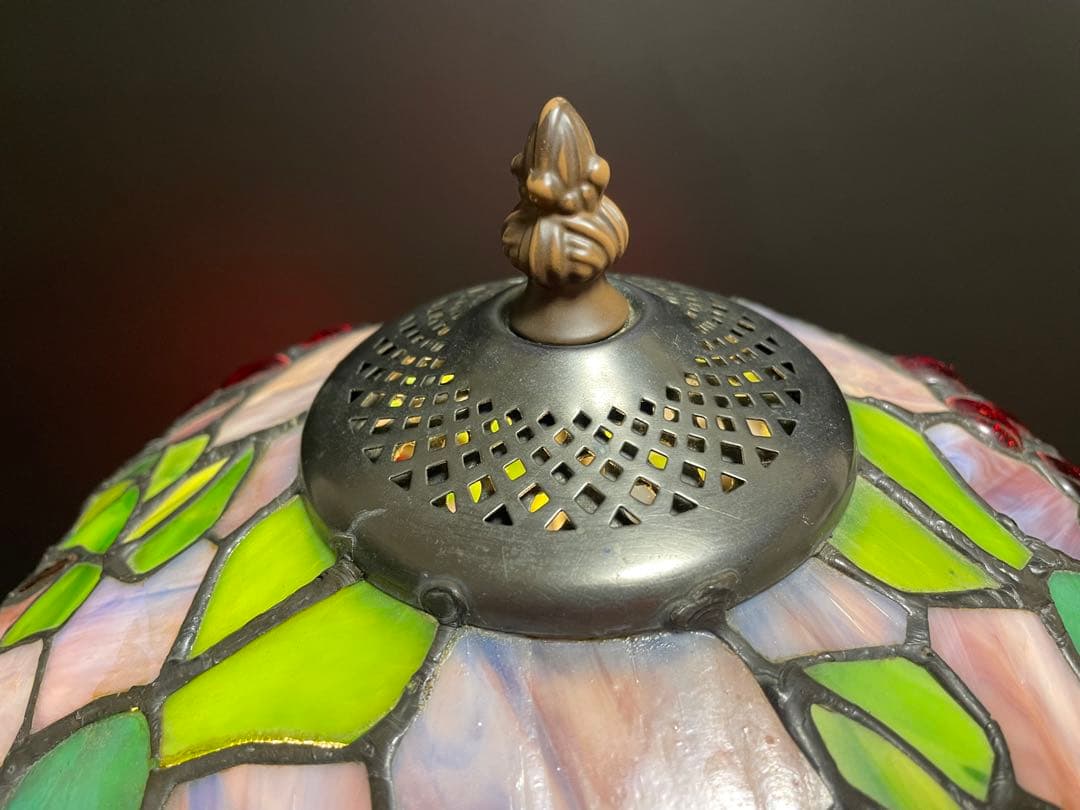 ヴィンテージ　ステンドグラステーブルスタンド　テーブルランプ　葡萄(大)88cm