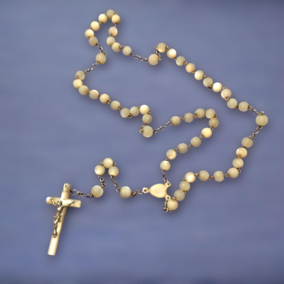 お値下げ　アンティーク　ロザリオ　マザーオブパール　フランス