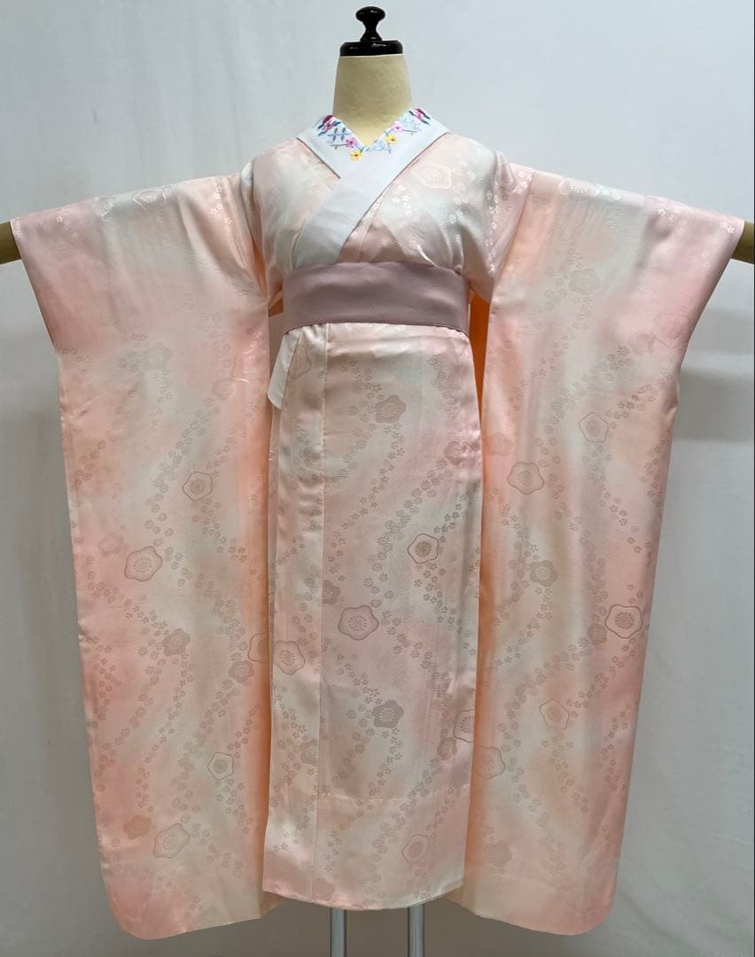 振り袖　フルセット　別誂長襦袢付　無地ぼかし　紋意匠　珍品　成人式　638