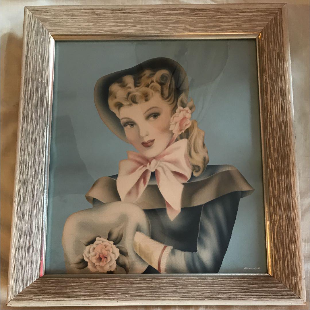 50's～西洋美人ターナー社壁掛けアンティーク /ピンナップ映画ロカビリー