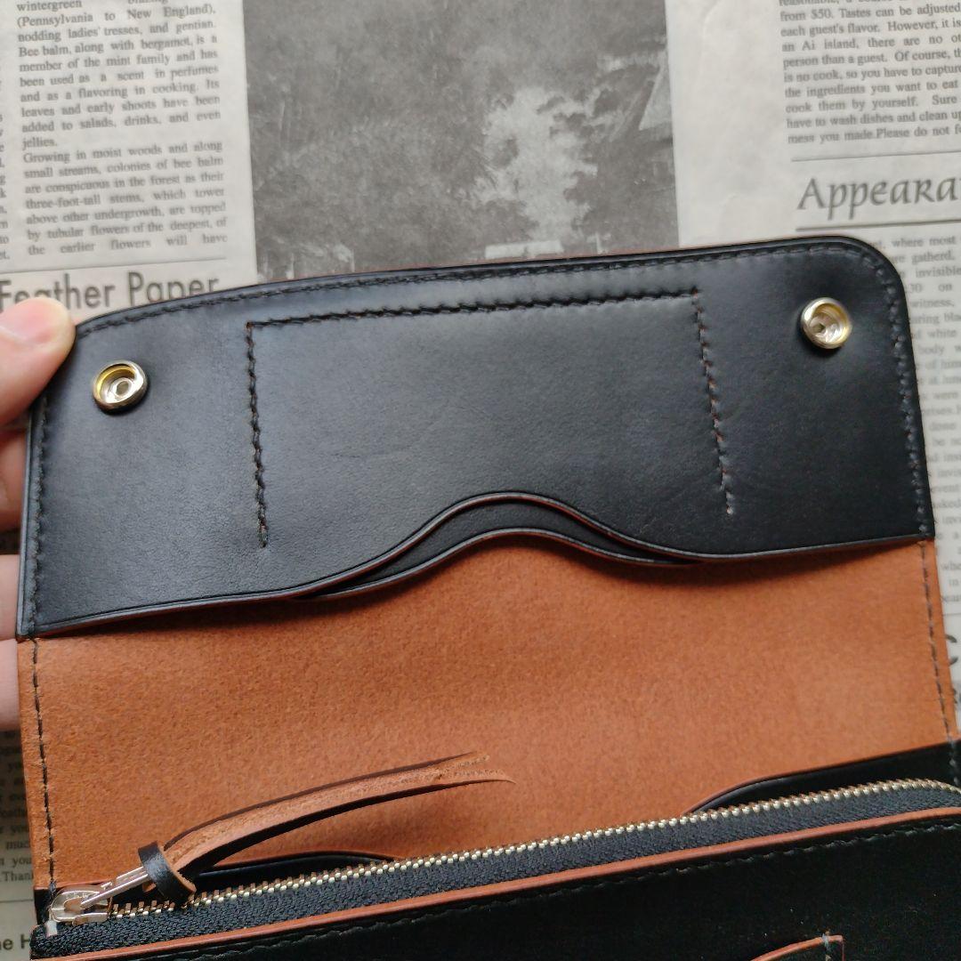 茶芯　2.5層　ロングトラッカー　ウォレット　栃木レザー