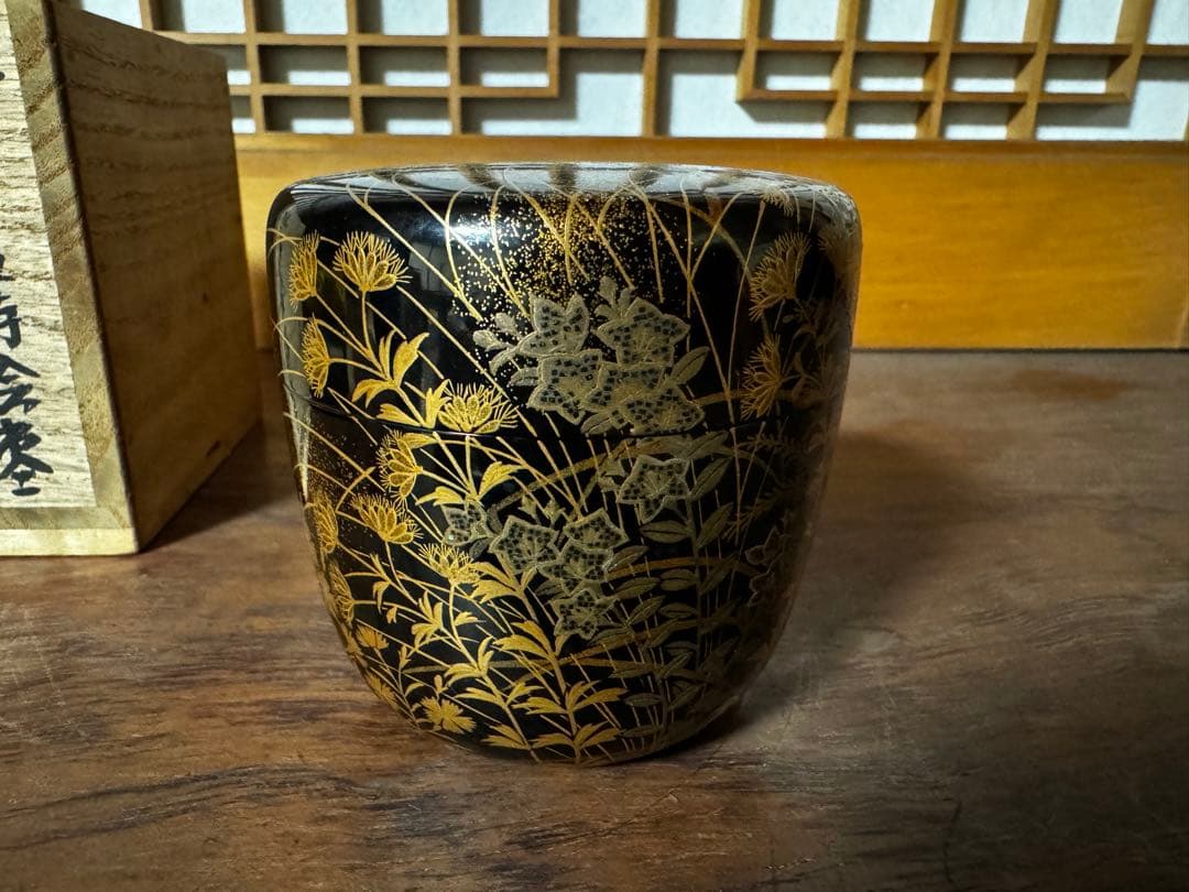 金蒔絵　棗
