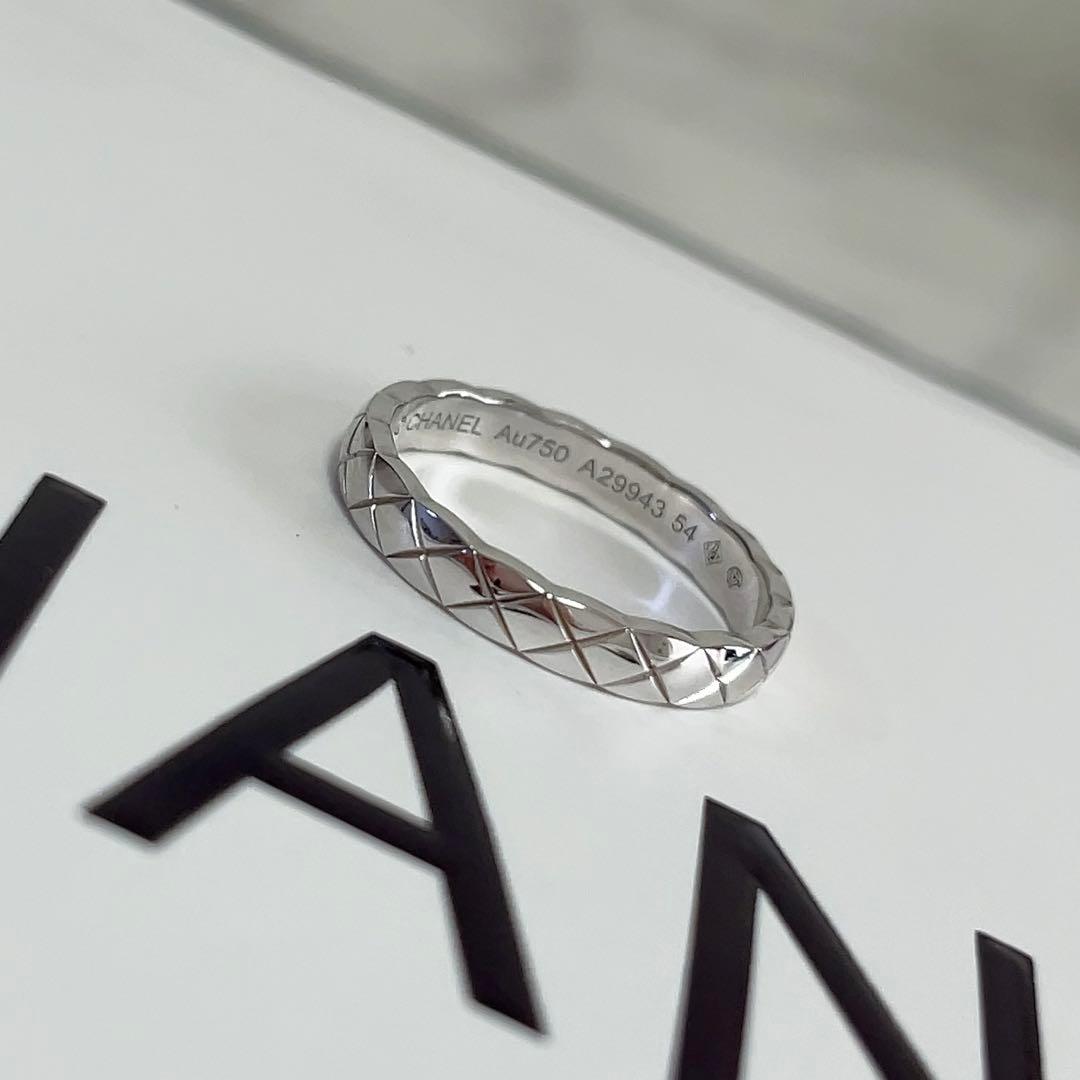 CHANEL シャネル ココクラッシュ ミニ ホワイトゴールド リング 54