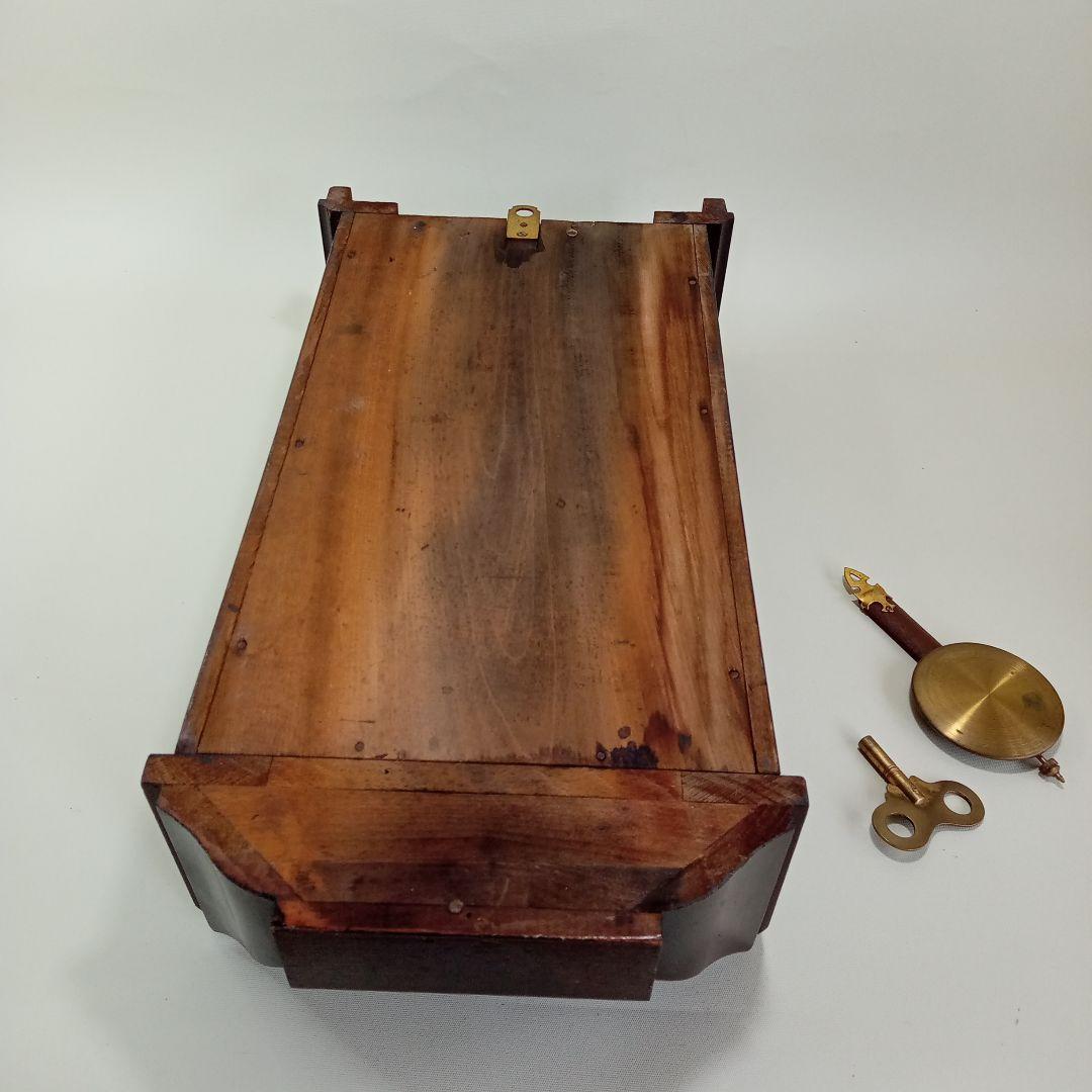 アンティーク　明治時計社　柱時計　手巻式