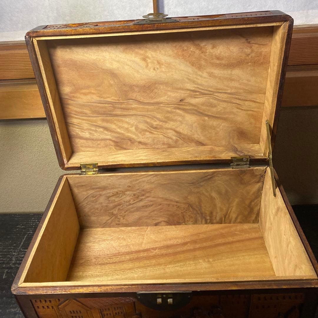 中国古玩　木彫　毛沢東　人生図箱