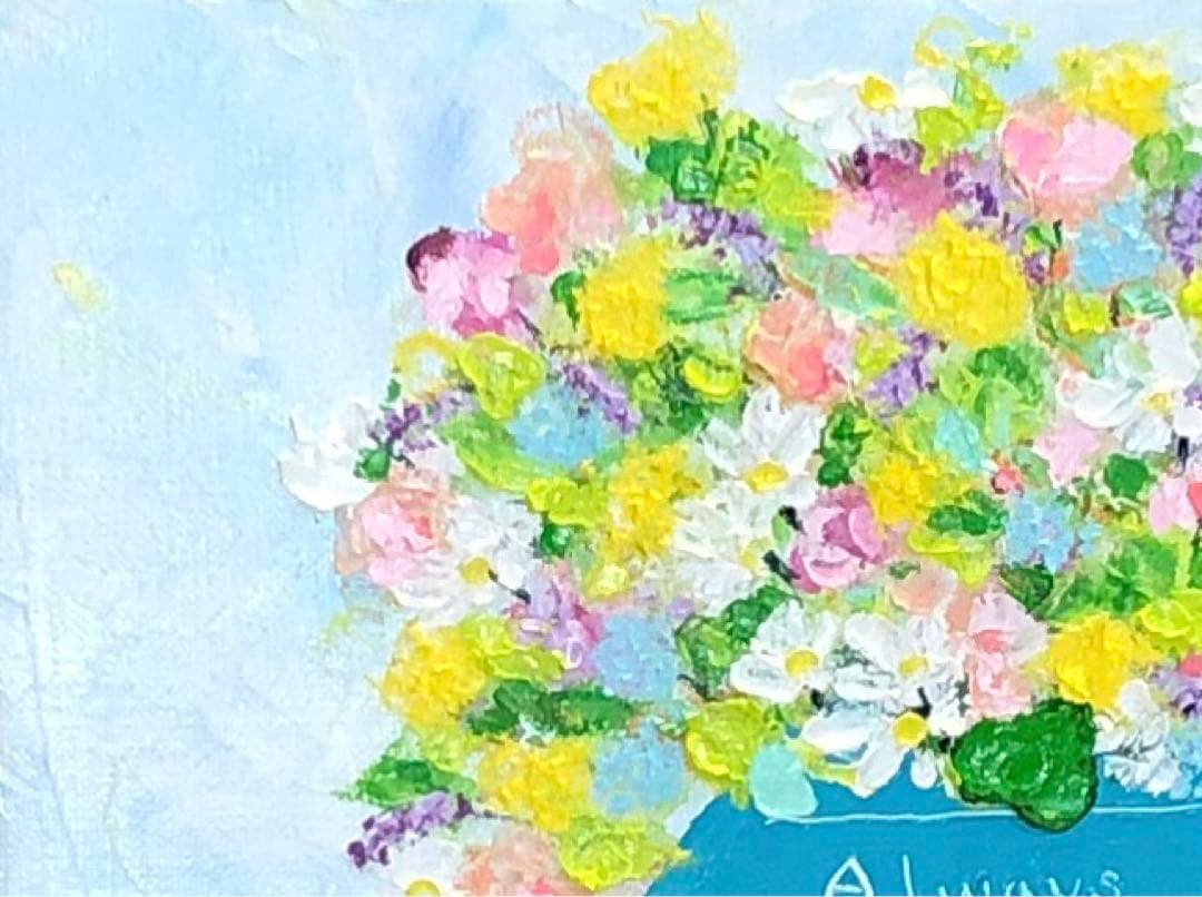 絵画　油絵　原画　一点物　花　可憐　アート　プレゼント　インテリア　SM