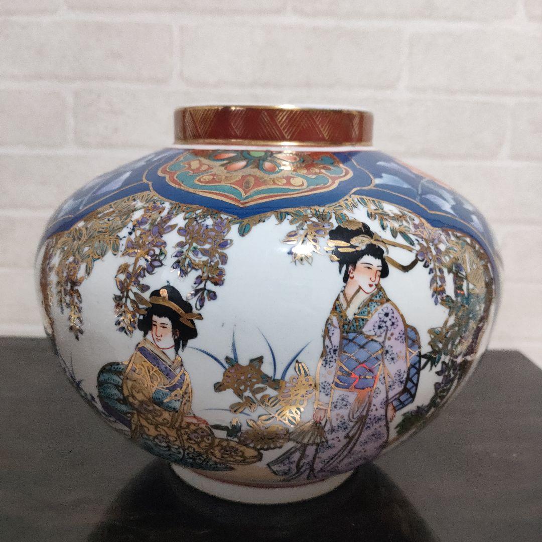 有田焼 金彩 染錦 美人図 沈香壺 飾壺 高さ46cm 古美術 骨董品