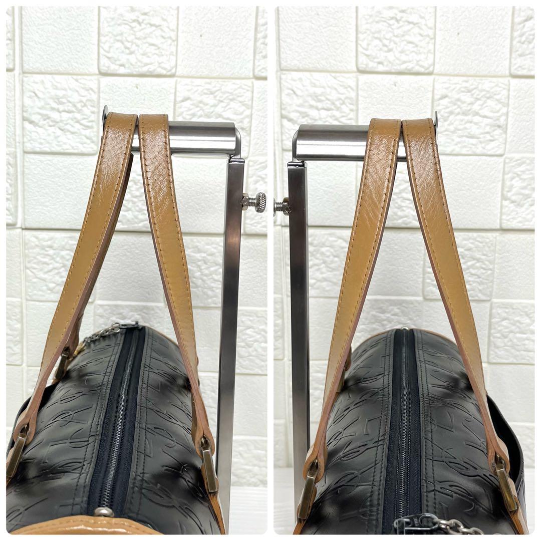 【入手困難】✨美品✨☘️イブサンローラン☘️✨ミニボストンバッグ✨YSL柄✨金具ロゴ