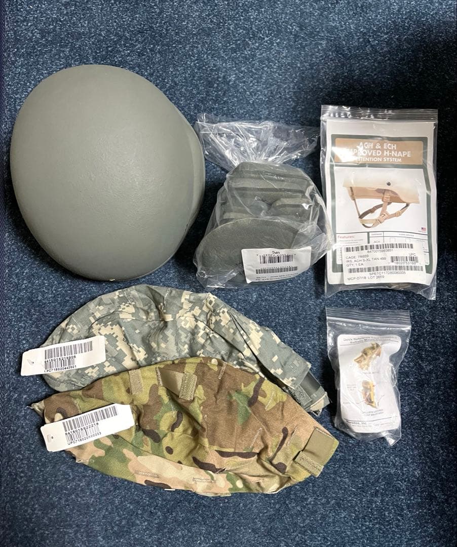 米軍実物 放出品 ACH ヘルメット & ブラケット&パット　カバー2点付き　M