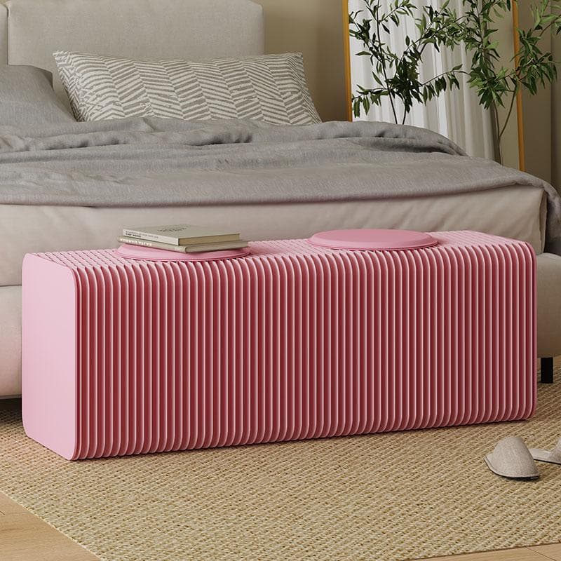 折り畳み伸縮ベンチピンク高さ40㎝長さ1.5ｍ持ち運び可能ダイニング待合室用