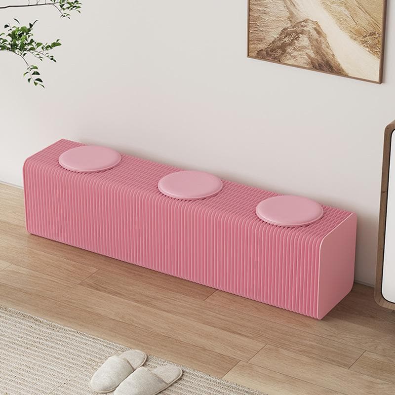 折り畳み伸縮ベンチピンク高さ40㎝長さ1.5ｍ持ち運び可能ダイニング待合室用