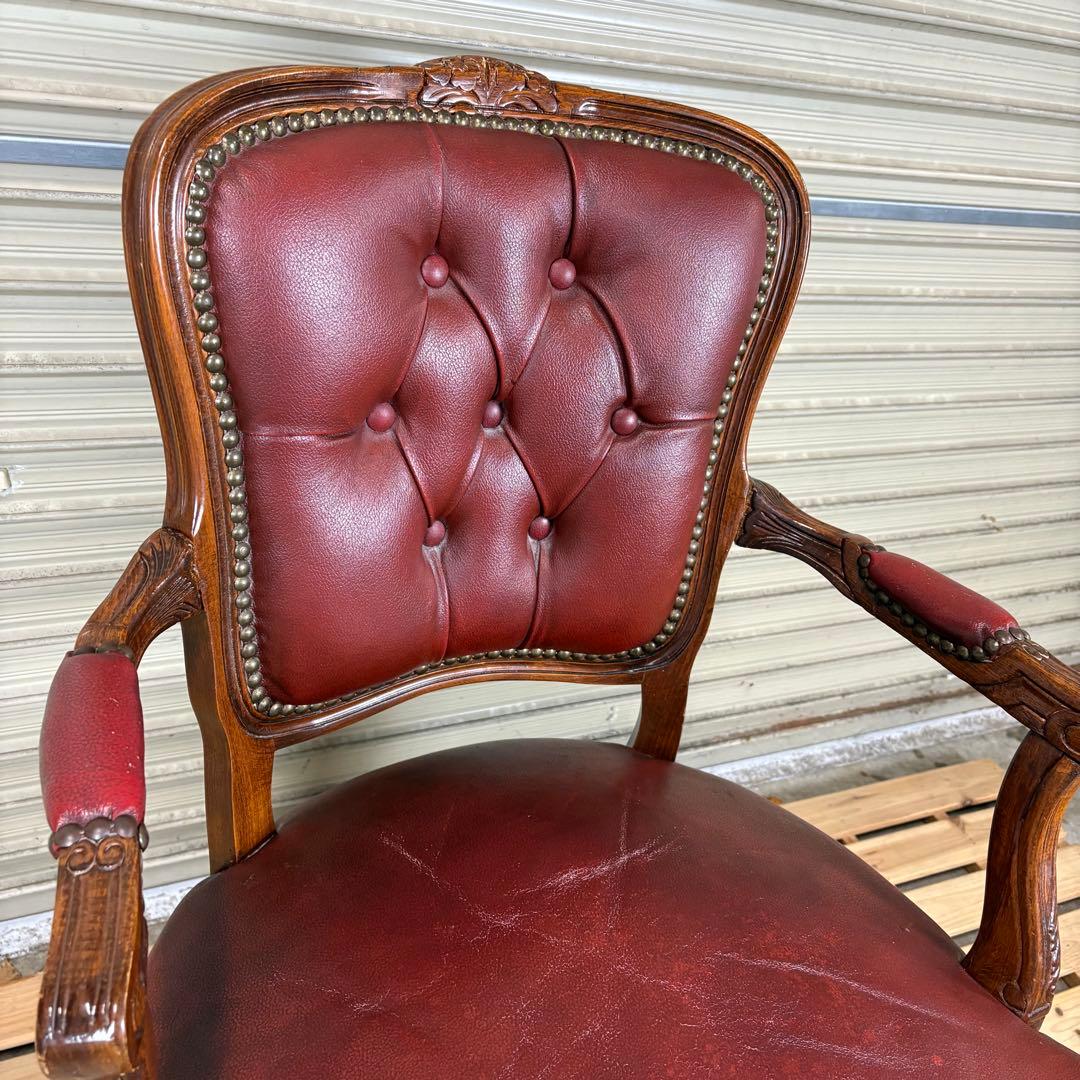 【送料込】ロココ調　アームチェア　アンティーク家具　ヴィンテージ　チェア