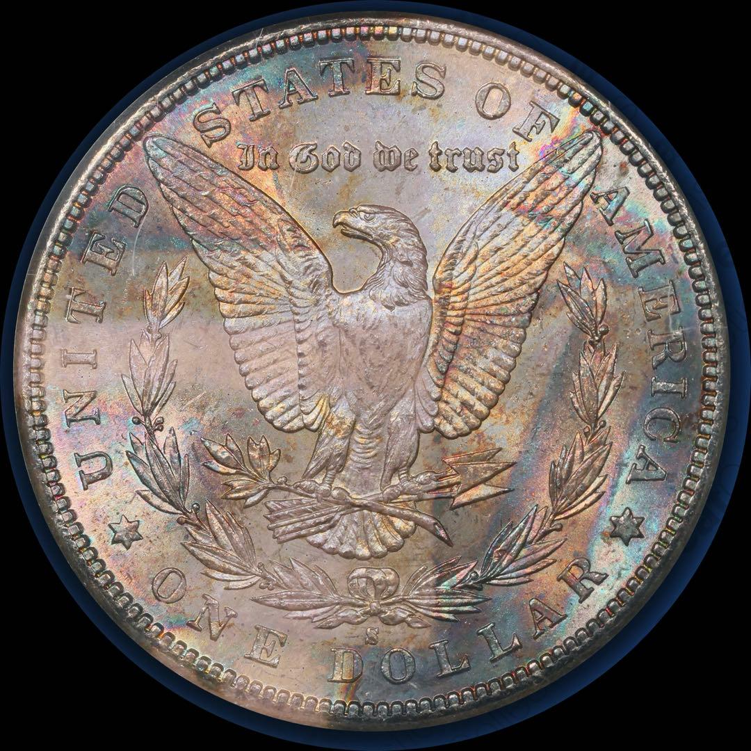 【1881-S アメリカ モルガンダラー銀貨】トーン NGC MS 65