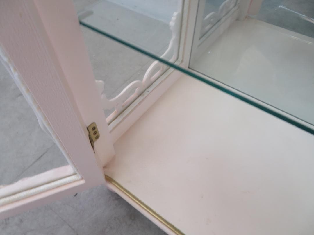 美品■ロココ■姫家具■花柄■ガラスキャビネット■ディスプレイケース■飾り棚■