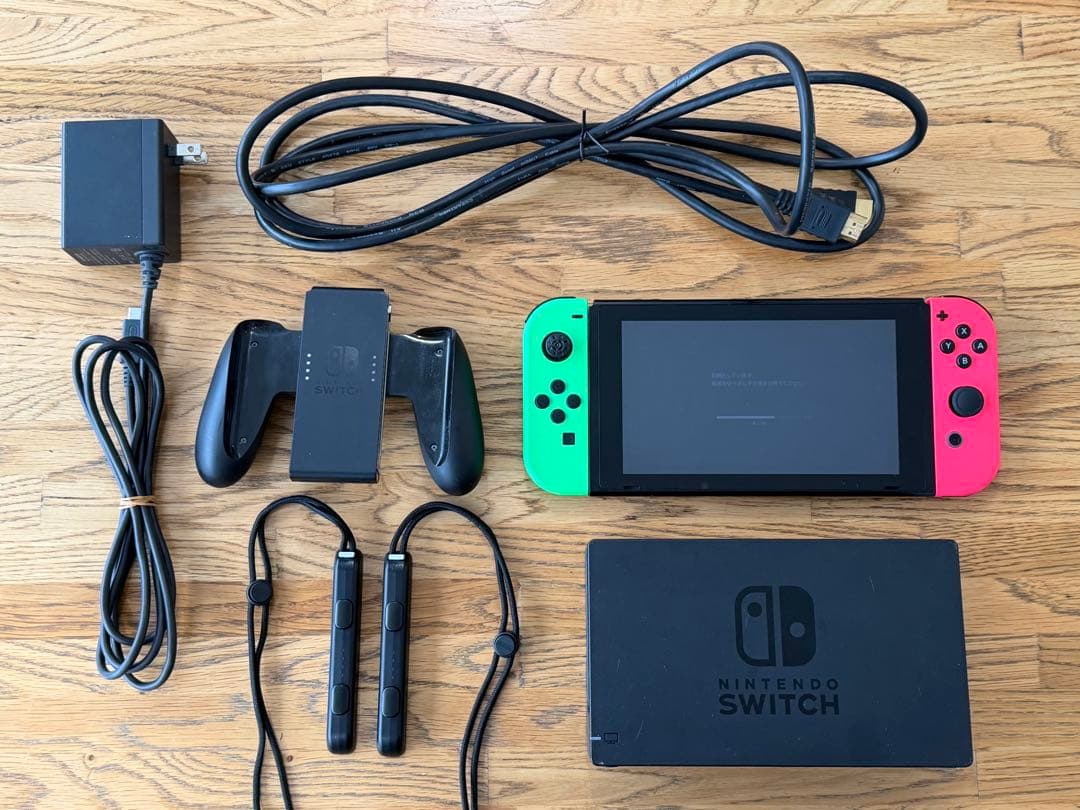 Switch 本体セットJoy-Con グリーン&ピンク付き　動作確認済