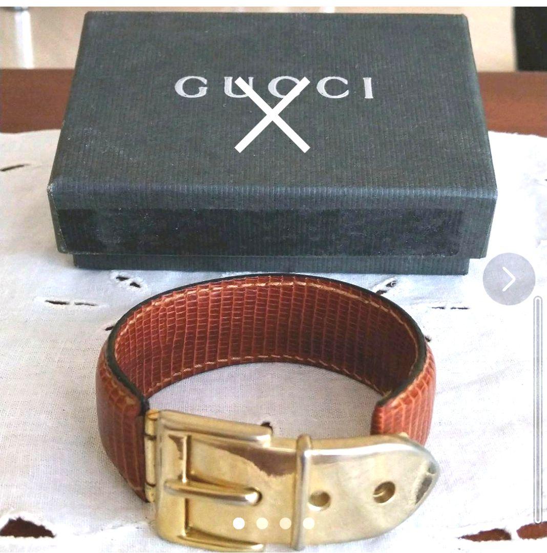 ☆グッチ☆茶型押しバングル