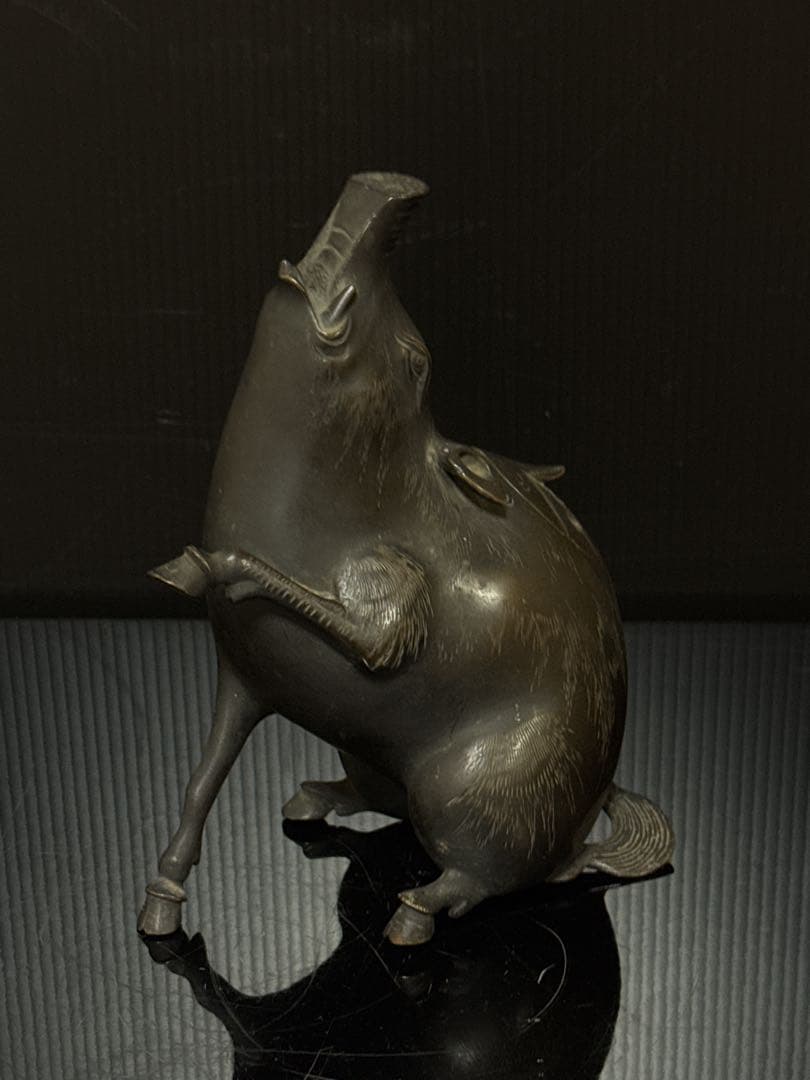 江戸期 古銅 極上 細密造形美 猪型 香炉