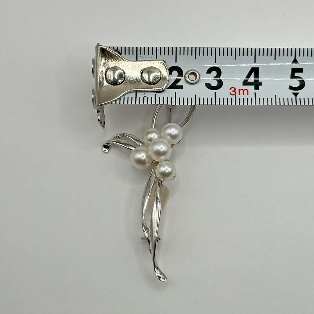 【美品】MIKIMOTO ミキモト ブローチ パール あこや真珠 シルバー