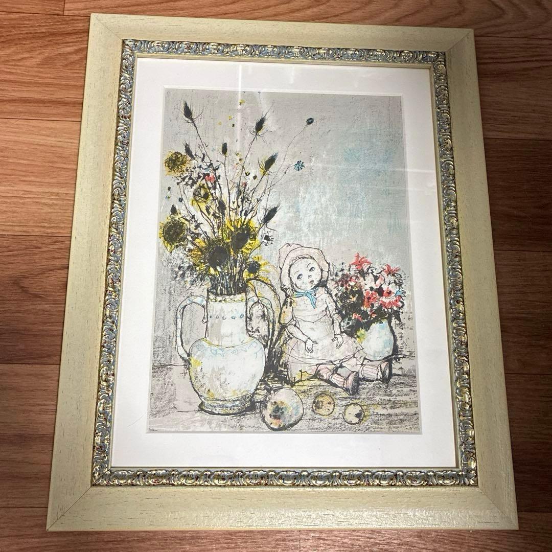 ジャン•ジャンセン　フランス　人形のある静物　リトグラフ