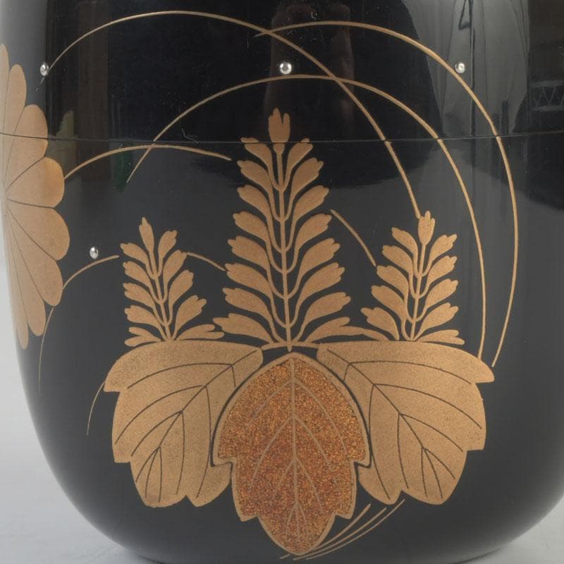 茶道具　呉藤童甫作　菊桐秋草蒔絵　大棗　堀内宗完(兼中斎)極め箱　V　9702