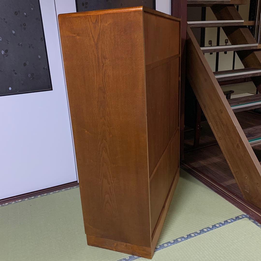 茶箪笥　和風収納棚 ガラス扉付き　アンティーク風　高さ約120㎝