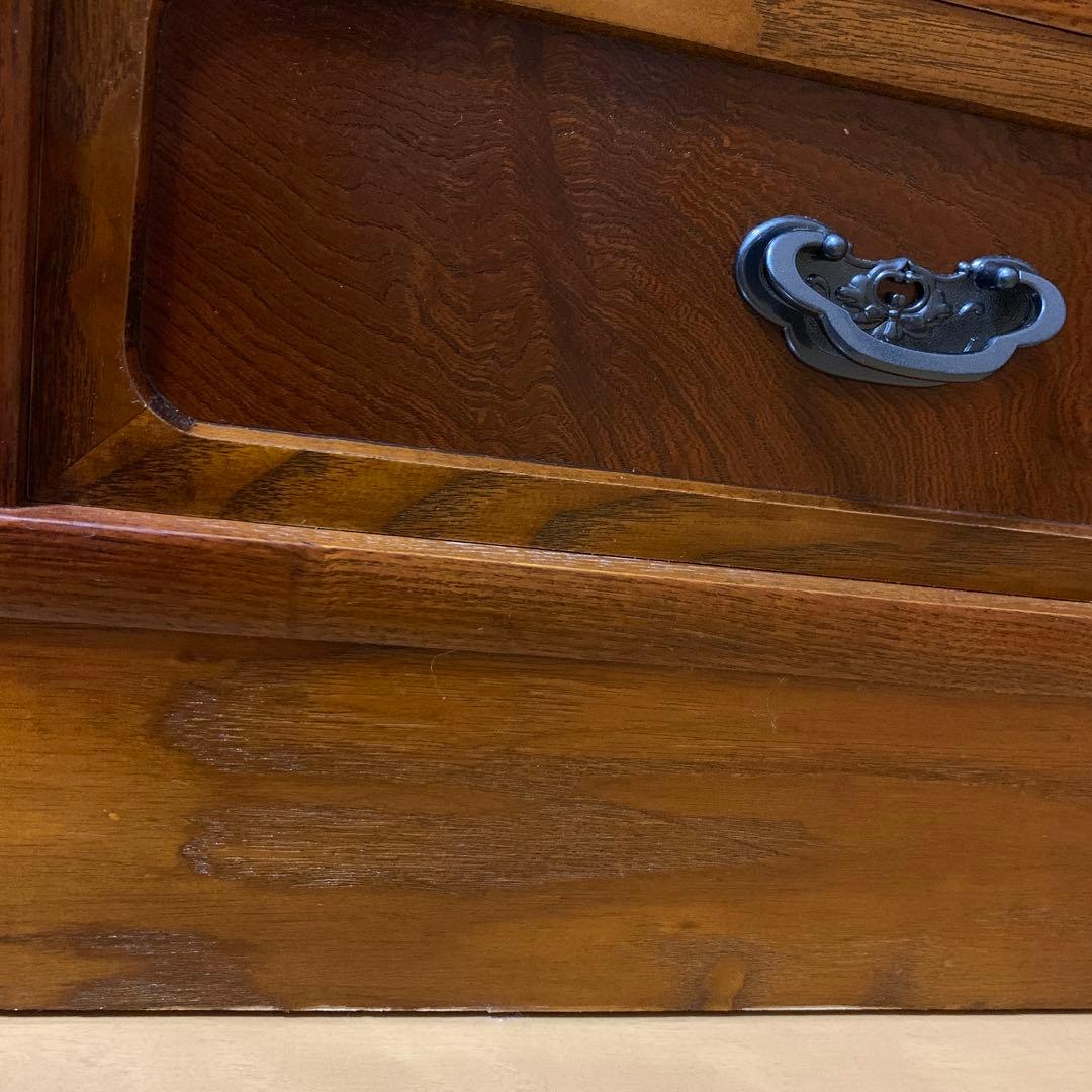 茶箪笥　和風収納棚 ガラス扉付き　アンティーク風　高さ約120㎝