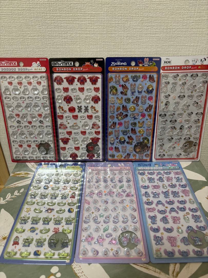 【即日発送】ディズニー ボンボンドロップシールmini 7点セット