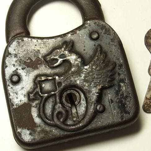 《p703》龍・ドラゴン アメリカ アンティーク南京錠《１９００年代初頭》USA