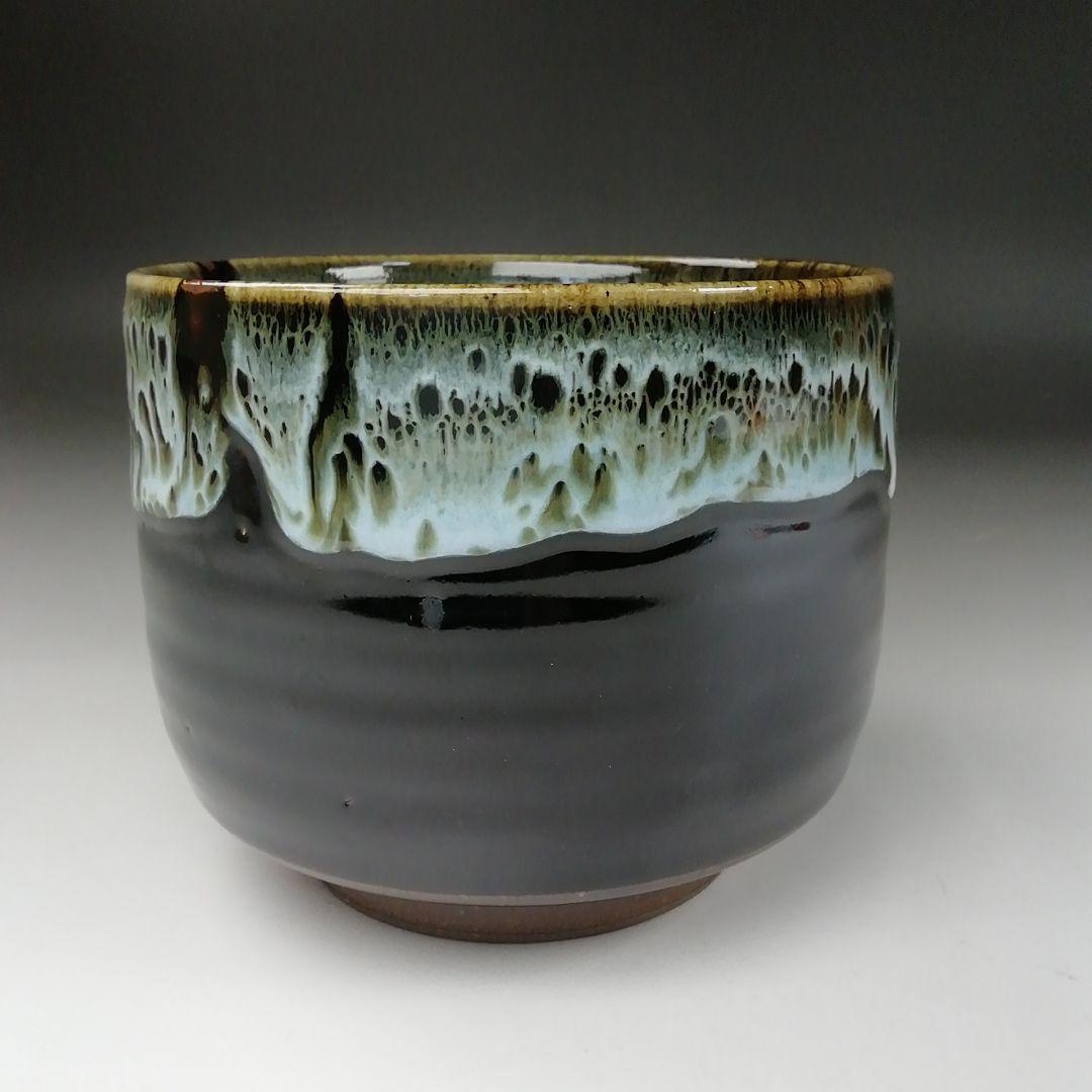 Ｔ３４０　茶碗　『灰釉流紋』『陶香園　加藤香山 作』　共箱　抹茶碗　茶道具