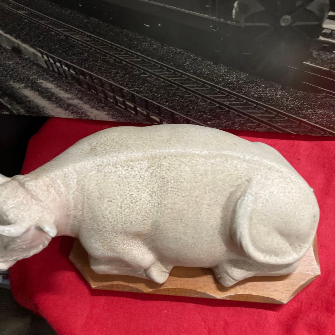 白備前超貴重丑置物年末年始大売り出しです❣️石井不老作細工銘作品美品‼️