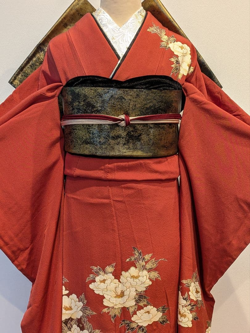 振袖フルセット 身丈166裄68 赤 金彩 暈し染め 鈴乃屋 成人式 逸品