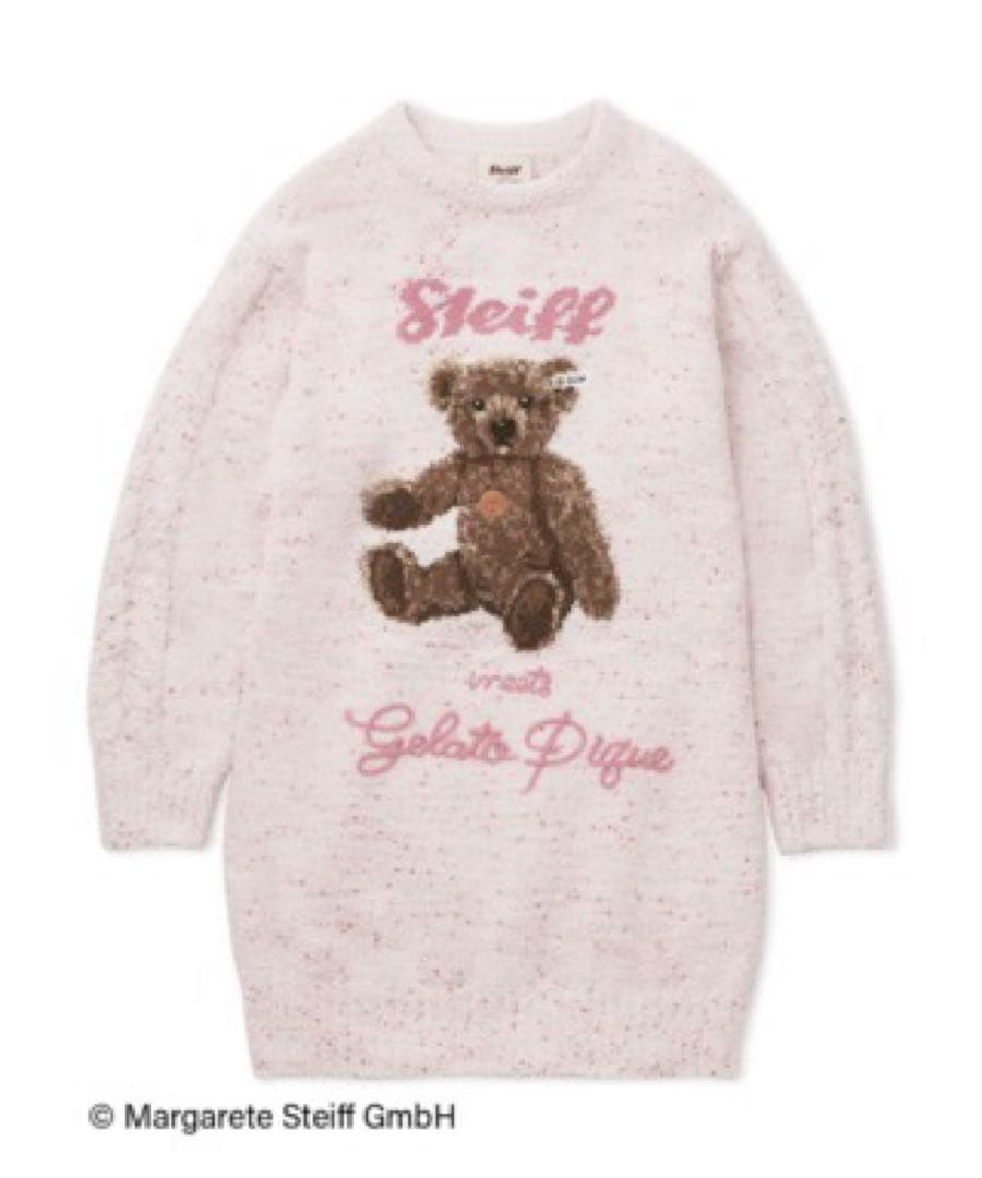 ジェラートピケ パウダーネップジャガードワンピース テディベア ルームウェア