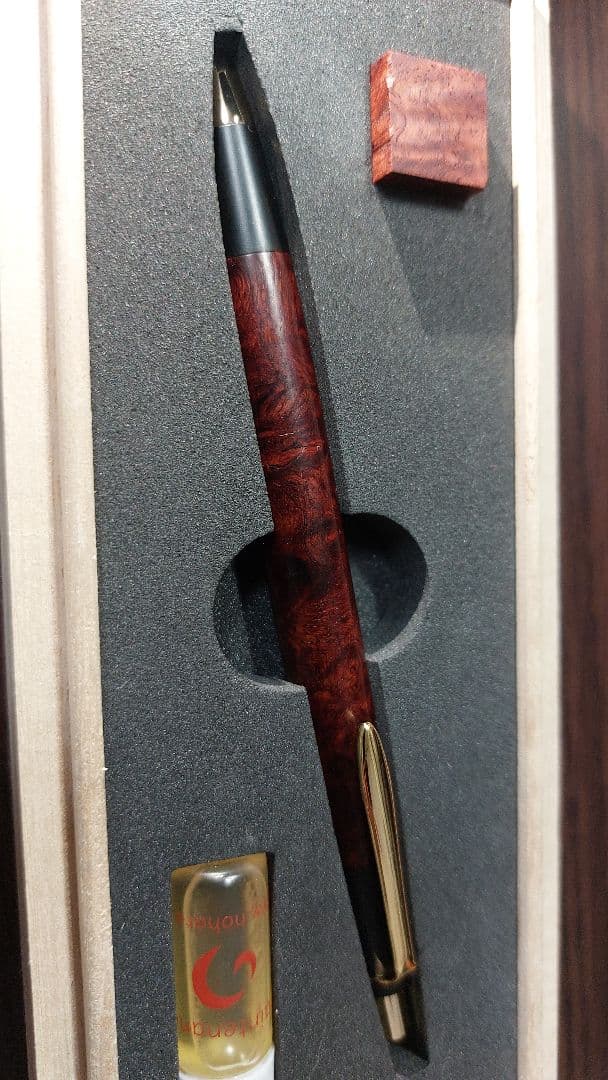 野原工芸 特上花梨瘤杢　スリムボールペン