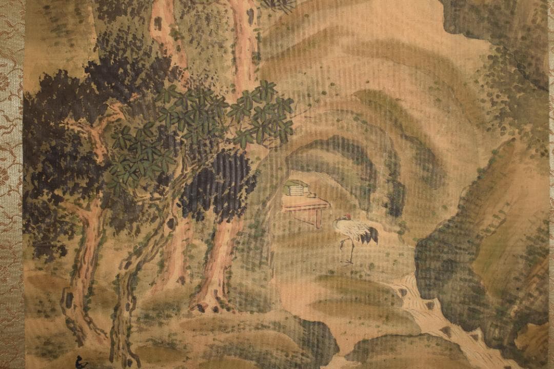 正澄/青緑山水図/掛軸☆宝船☆Z-160