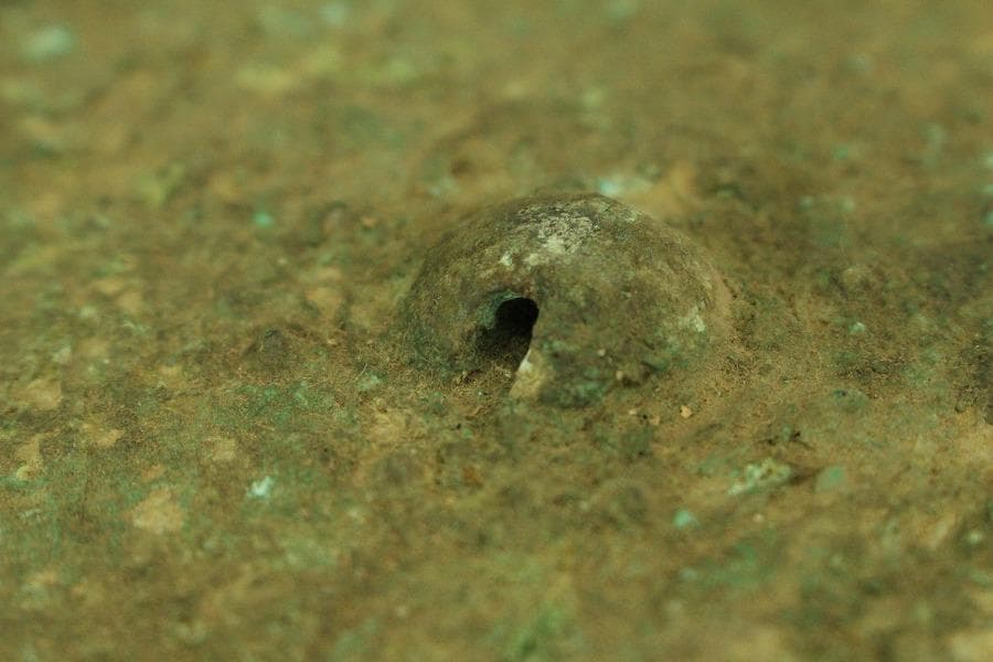 中国美術 青銅鏡 饕餮紋 時代物(HA507)