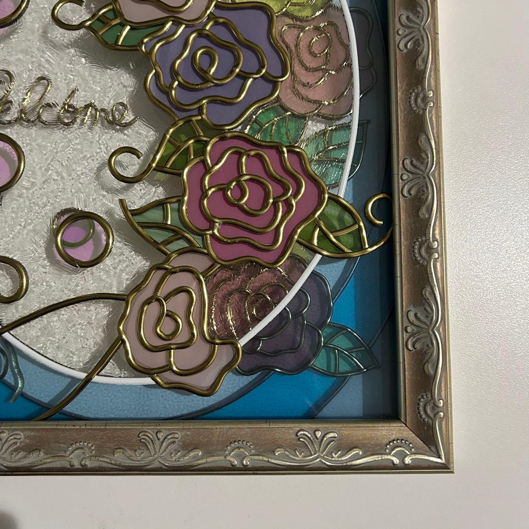 グラスアート 薔薇 ウェルカムボード