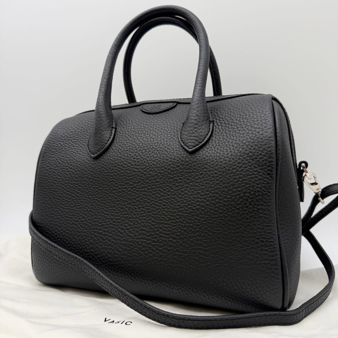 【未使用級】VASIC ヤンチェオンテンバール 2way ハンドバッグ 黒