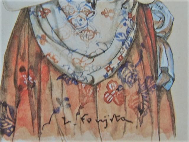 藤田嗣治【JEUNE FILLE PORTANT UN OISEAU】