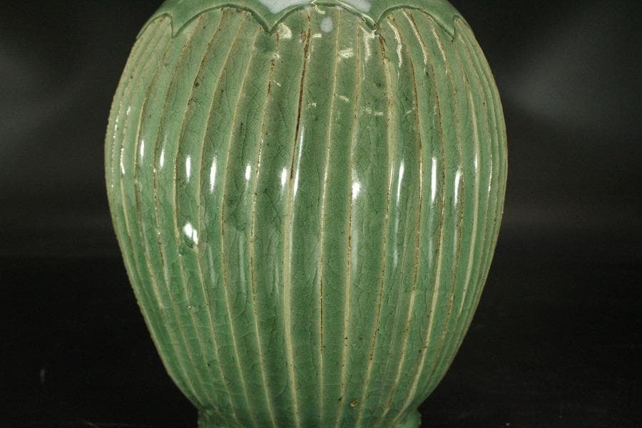 高麗 李朝 青磁 瓶 高30.5cm(ZE558)