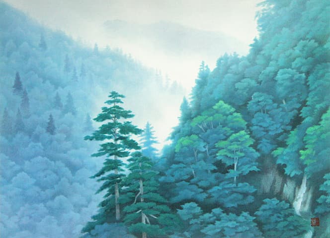 東山魁夷 【山峡清晨】 新復刻版 リトグラフ