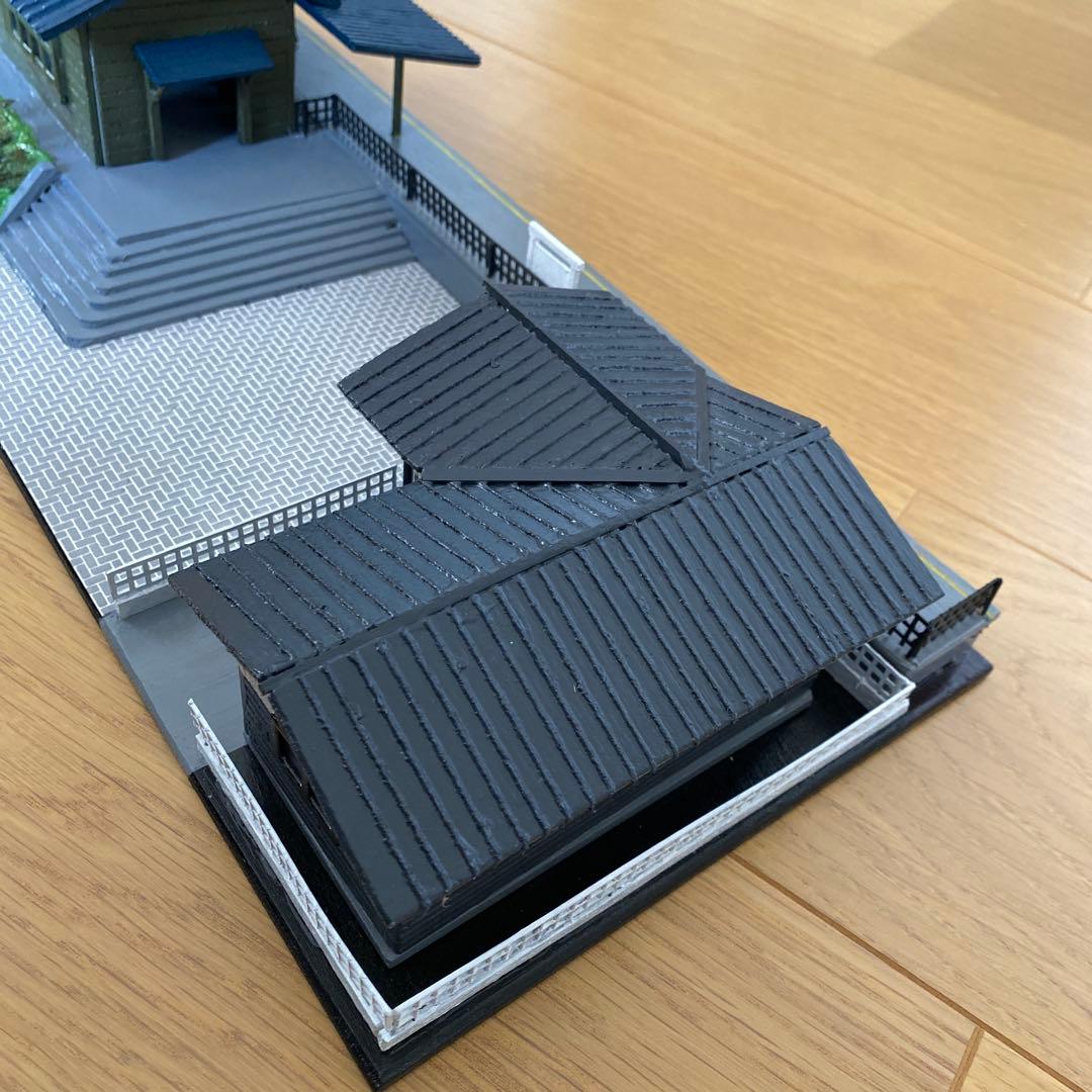 HOゲージ　ローカル駅と駅前ジオラマセット