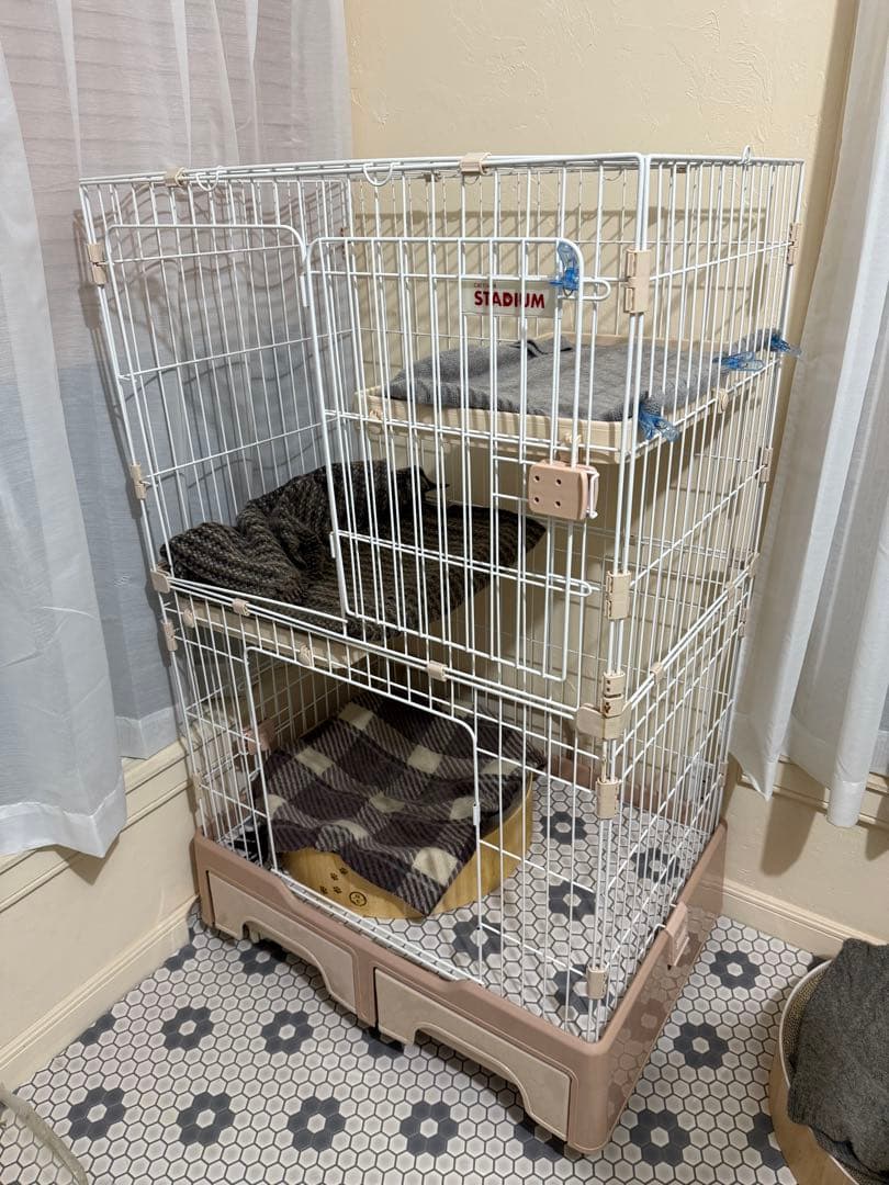 キャットケージ 2段 トイレ付きCATTOWERR STADIUM にゃん箱1号