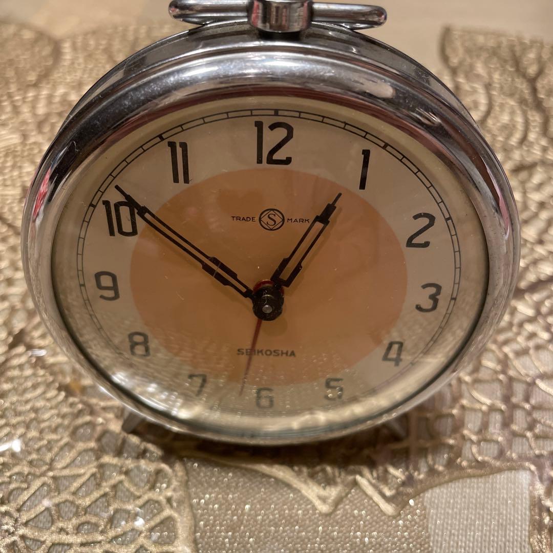 SEIKOSHA アラームクロック クリーム色　アンティーク