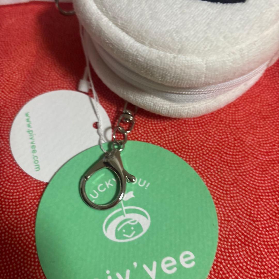 Piv'vee 布製キーホルダー メタルクリップ付き　ゴルフボール入れ