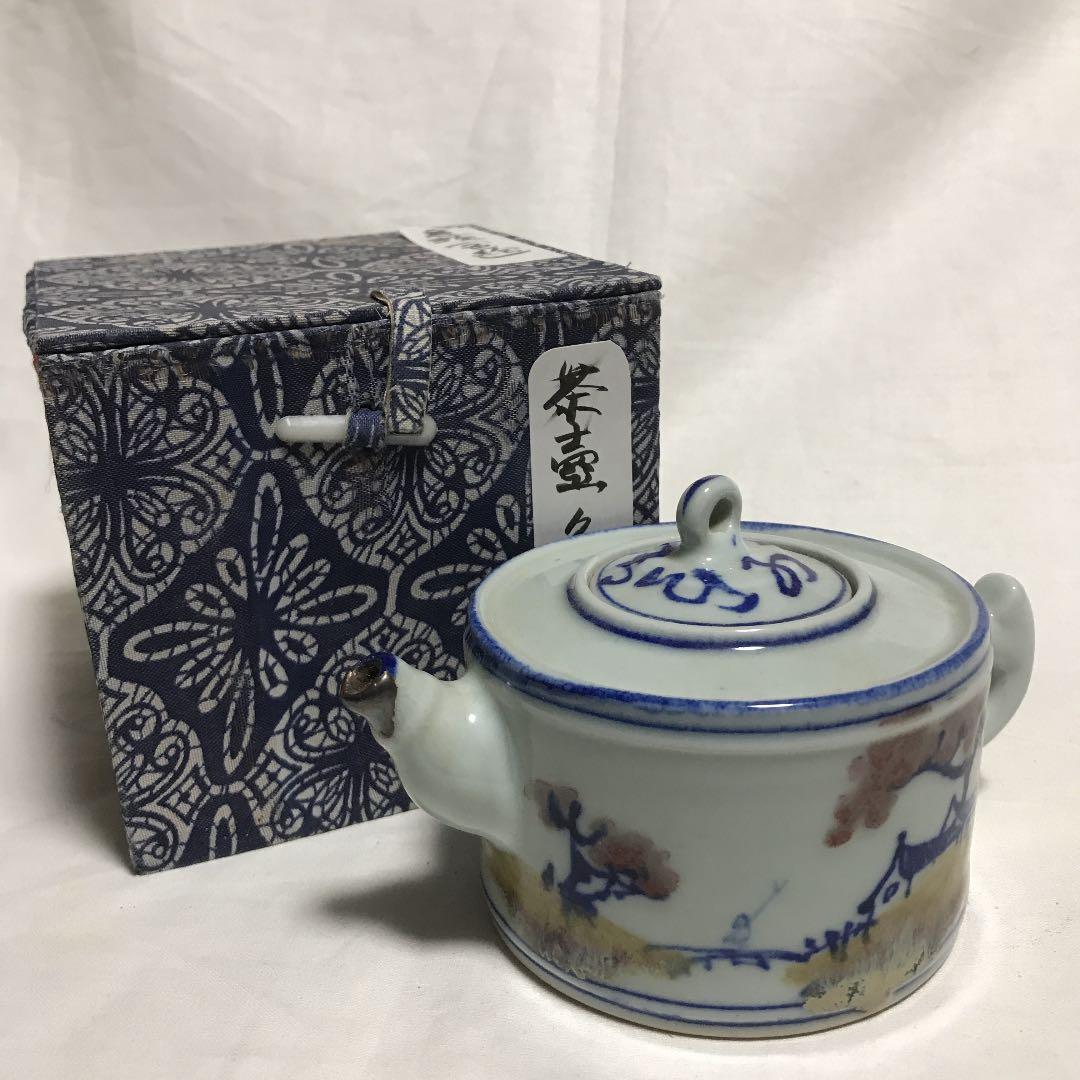 景徳鎮　色絵急須（箱付き）