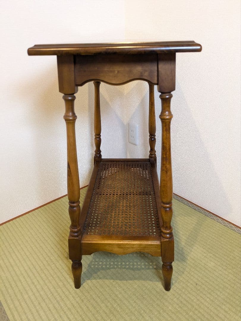 オールドカリモク サイドテーブル 花台 電話台 旧カタカナロゴ