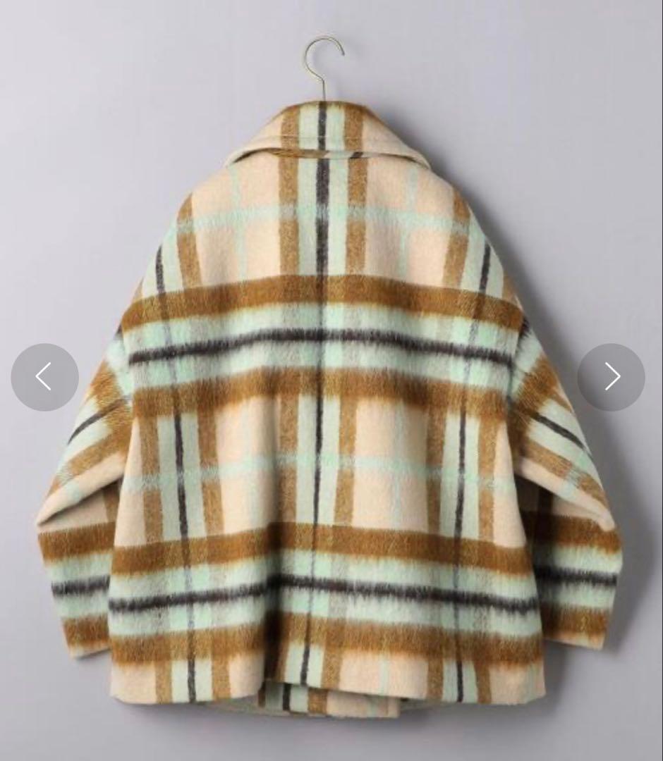 ユナイテッドアローズ　シャギーチェックショートコート