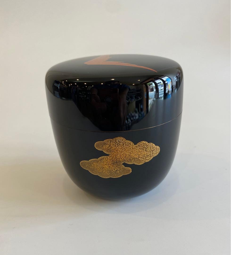 輪島塗　富士に雲蒔絵大棗　誠志作　茶道具