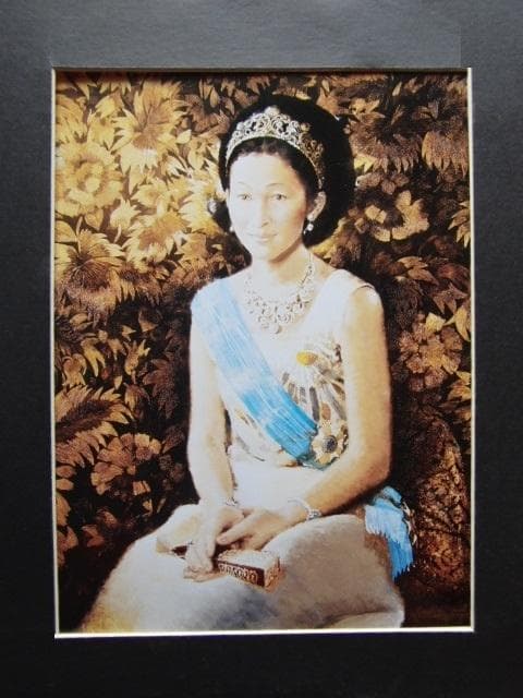 宮永岳彦、【皇太子妃時代の皇后陛下御肖像】、希少画集画より、新品高級額装付